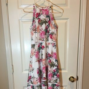 Antonio Melani Floral Handkerchief Midi Dress